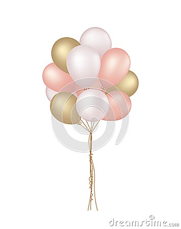 Vector Illustration of pink balloons isolated on white background Vector Illustration